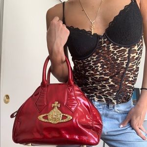 Rare Vivienne Westwood Red Sparkle Derby Bag